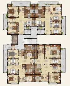 Typical floor plan of New Era Apartments, ground to 8th floor